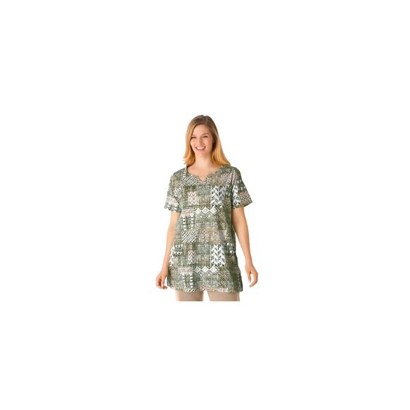 Woman Within Women's Plus Size Print Patchwork Knit Tunic  size 1X 22/24 nwt - Picture 1 of 6